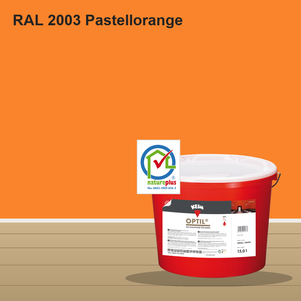 KEIM Optil Wandfarbe RAL 2003 Pastellorange – mineralische Silikat-Innenfarbe, online kaufen bei Proma Farben