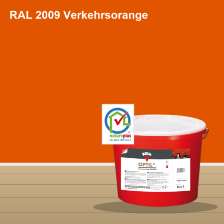 KEIM Optil Wandfarbe RAL 2009 Verkehrsorange – mineralische Silikat-Innenfarbe, online kaufen bei Proma Farben