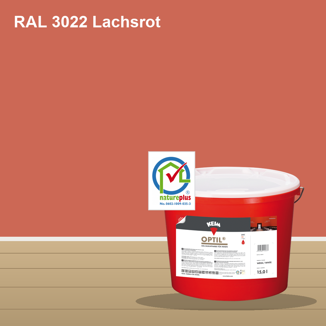 KEIM Optil Wandfarbe RAL 3022 Lachsrot – mineralische Silikat-Innenfarbe, online kaufen bei Proma Farben