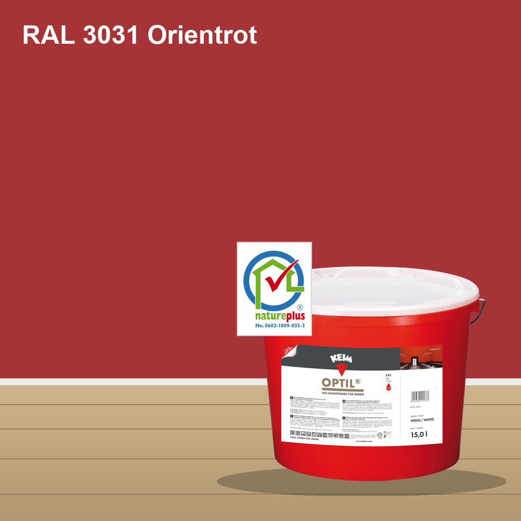 KEIM Optil Wandfarbe RAL 3031 Orientrot – mineralische Silikat-Innenfarbe, online kaufen bei Proma Farben