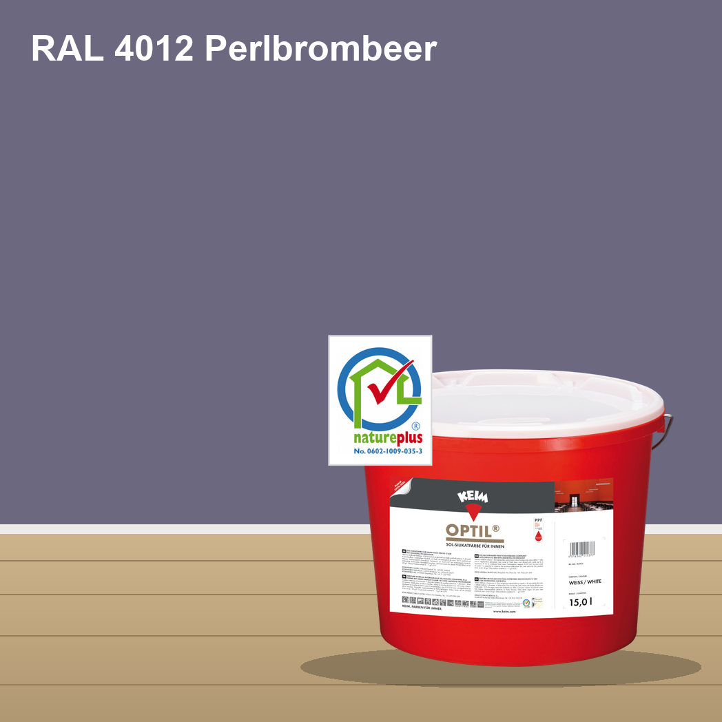KEIM Optil Wandfarbe RAL 4012 Perlbrombeer – mineralische Silikat-Innenfarbe, online kaufen bei Proma Farben