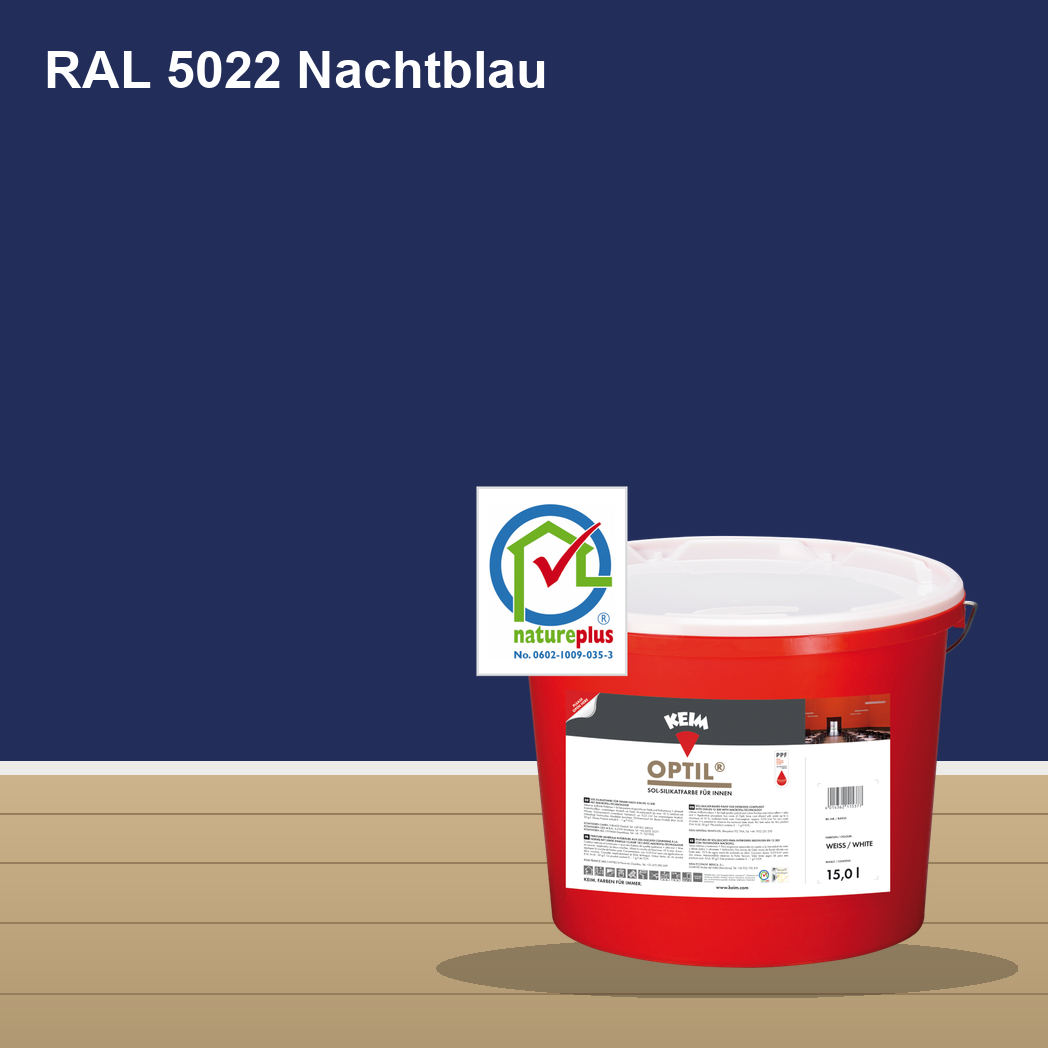 KEIM Optil Wandfarbe RAL 5022 Nachtblau – mineralische Silikat-Innenfarbe, online kaufen bei Proma Farben