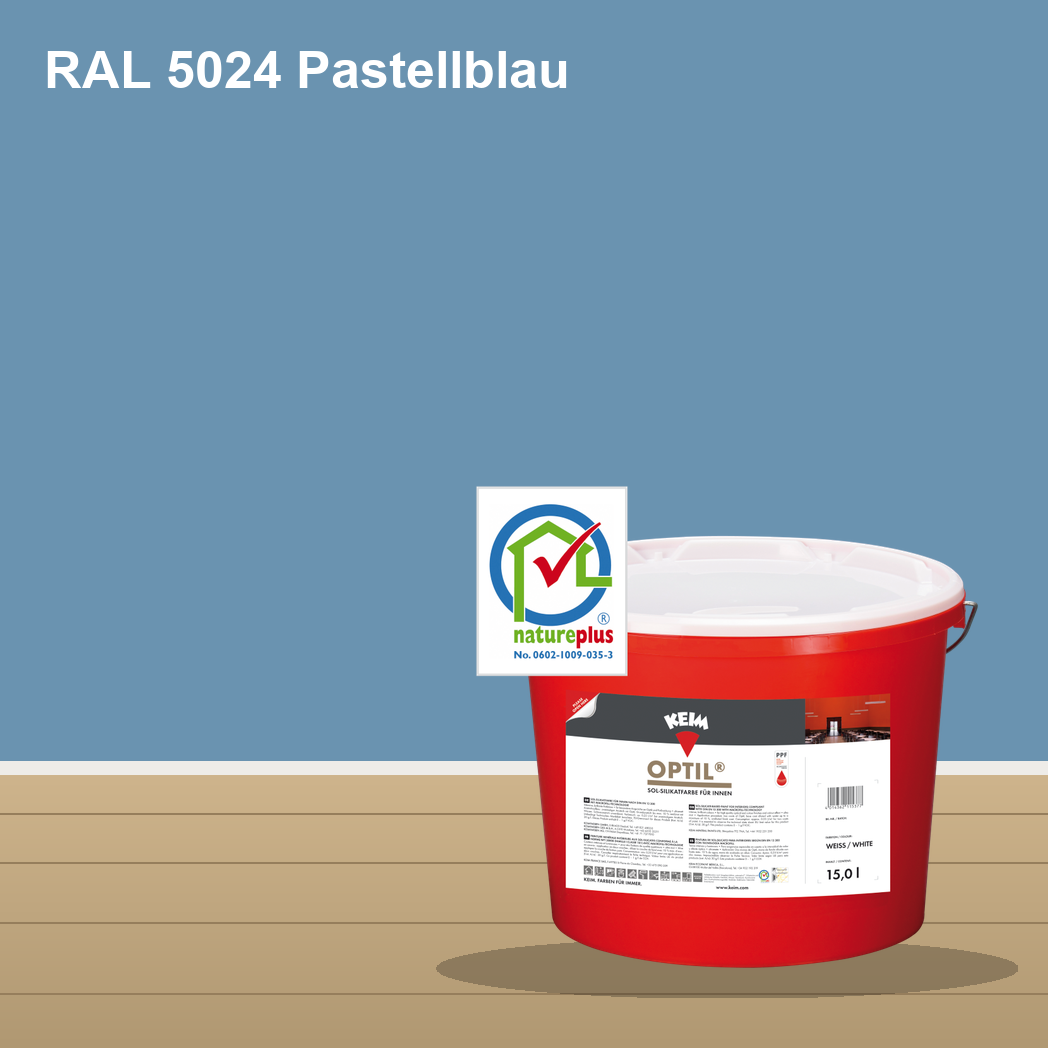 KEIM Optil Wandfarbe RAL 5024 Pastellblau – mineralische Silikat-Innenfarbe, online kaufen bei Proma Farben