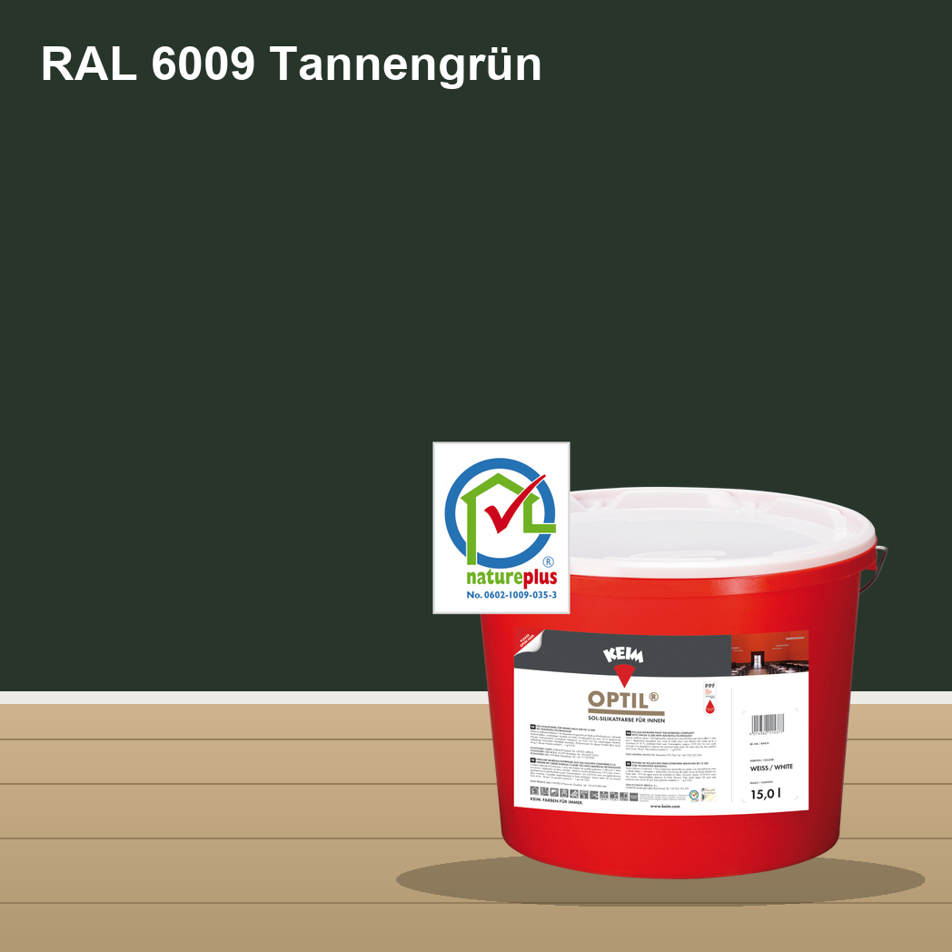 KEIM Optil Wandfarbe RAL 6009 Tannengrün – mineralische Silikat-Innenfarbe, online kaufen bei Proma Farben