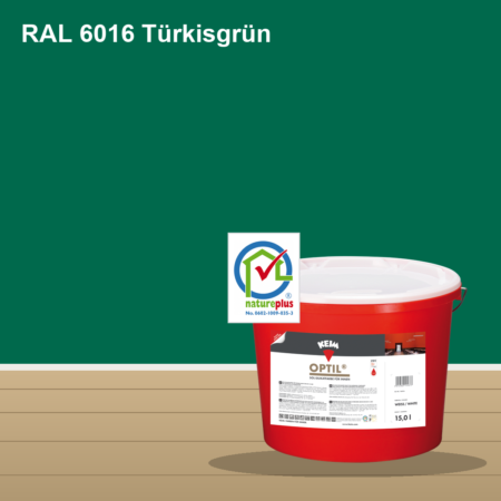 KEIM Optil Wandfarbe RAL 6016 Türkisgrün – mineralische Silikat-Innenfarbe, online kaufen bei Proma Farben