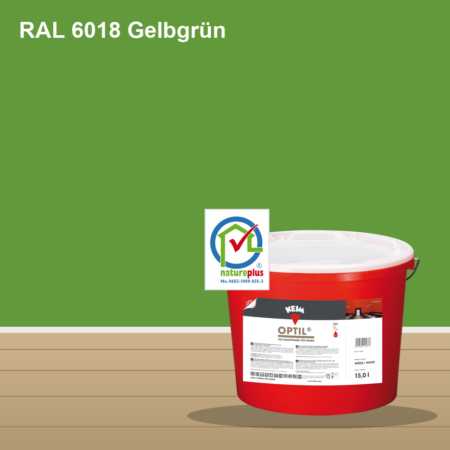 KEIM Optil Wandfarbe RAL 6018 Gelbgrün – mineralische Silikat-Innenfarbe, online kaufen bei Proma Farben