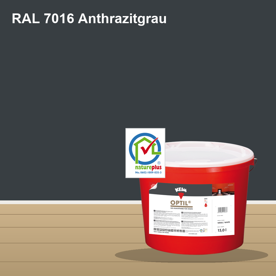 KEIM Optil Wandfarbe RAL 7016 Anthrazitgrau – mineralische Silikat-Innenfarbe, online kaufen bei Proma Farben