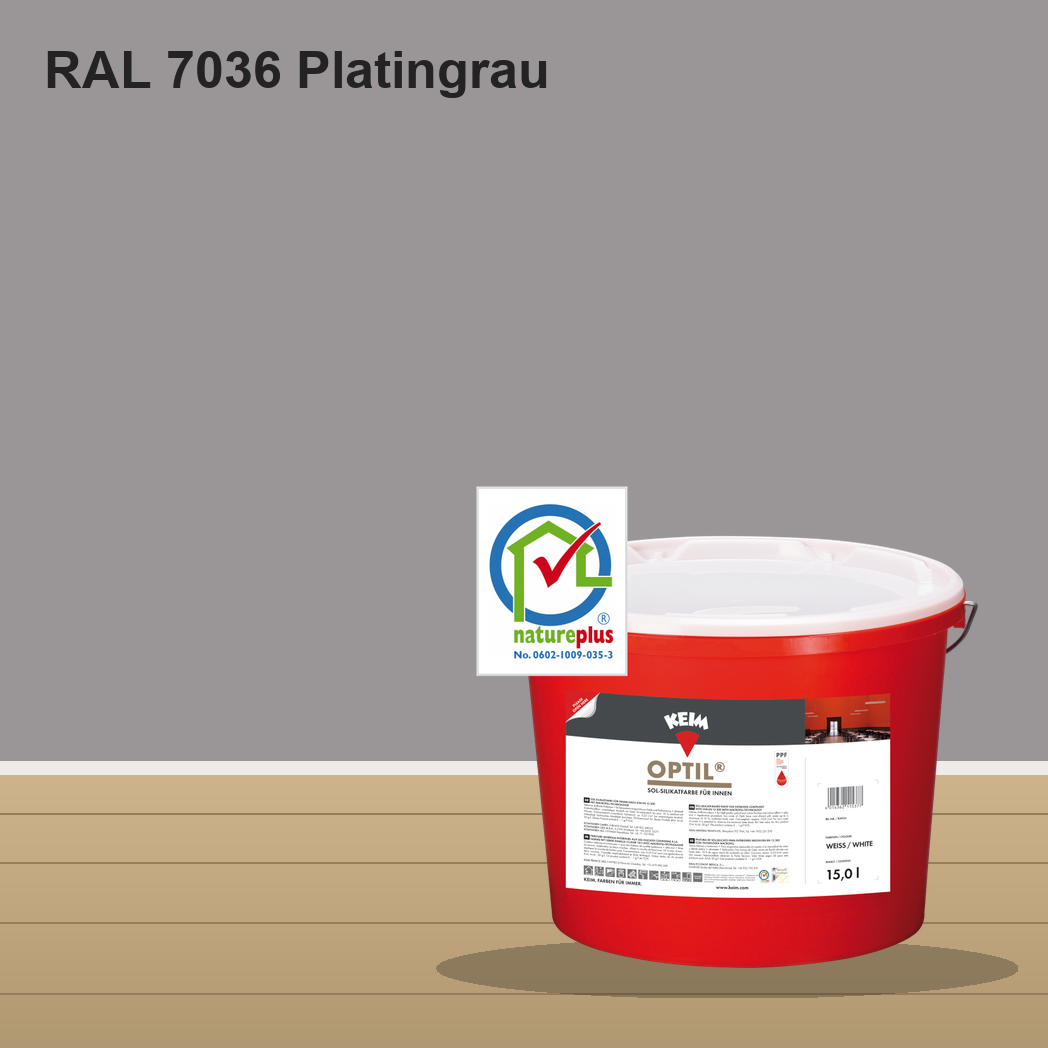 KEIM Optil Wandfarbe RAL 7036 Platingrau – mineralische Silikat-Innenfarbe, online kaufen bei Proma Farben