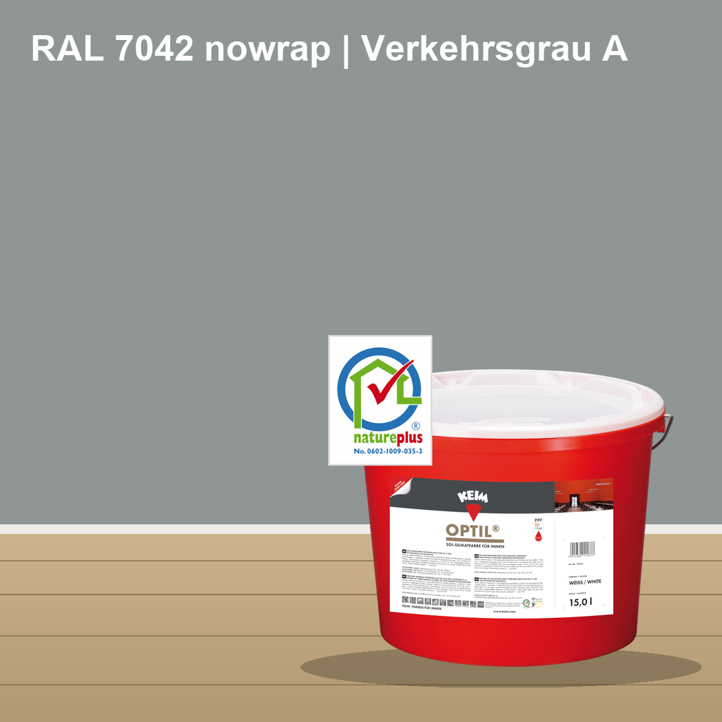 KEIM Optil Wandfarbe RAL 7042 nowrap | Verkehrsgrau A – mineralische Silikat-Innenfarbe, online kaufen bei Proma Farben