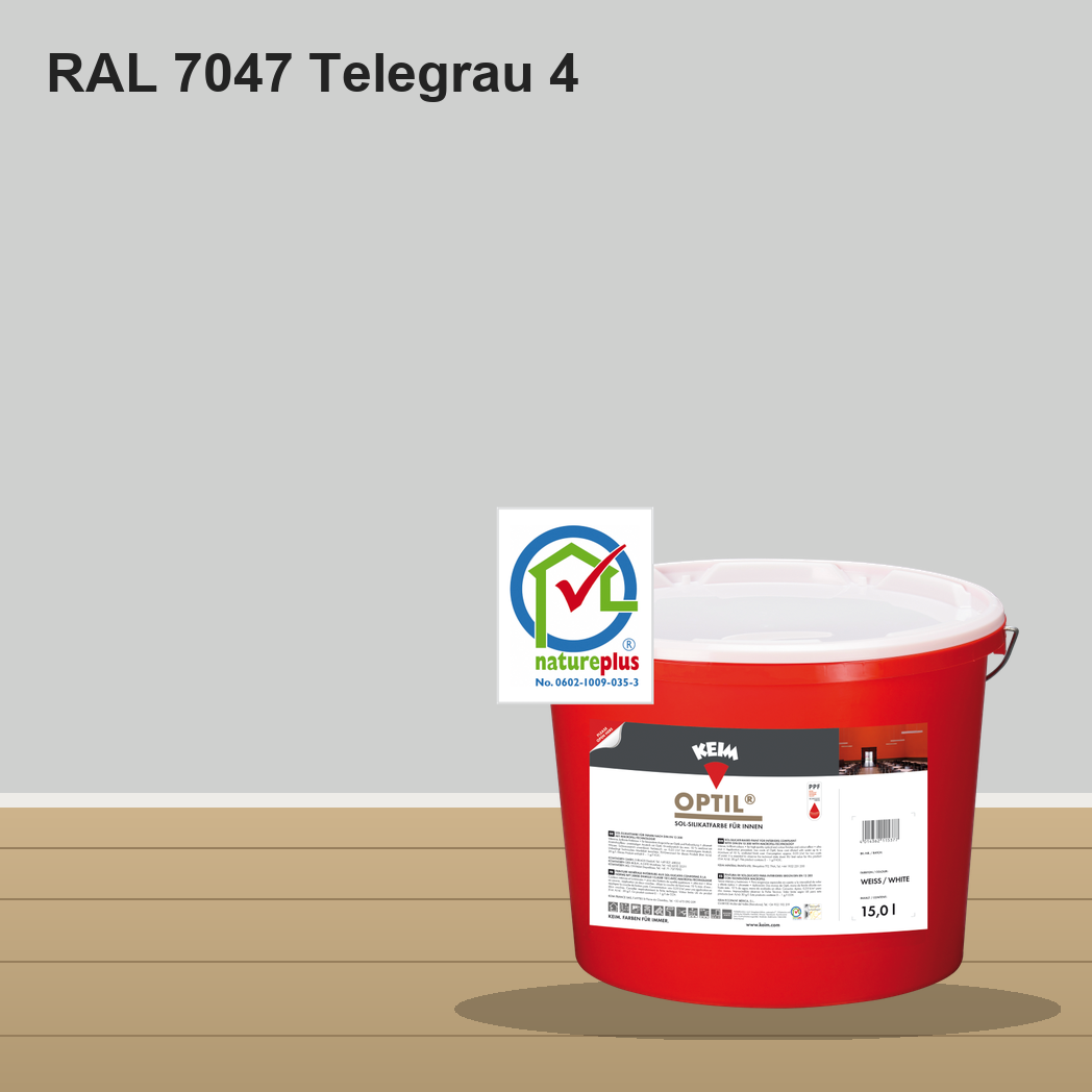 KEIM Optil Wandfarbe RAL 7047 Telegrau 4 – mineralische Silikat-Innenfarbe, online kaufen bei Proma Farben