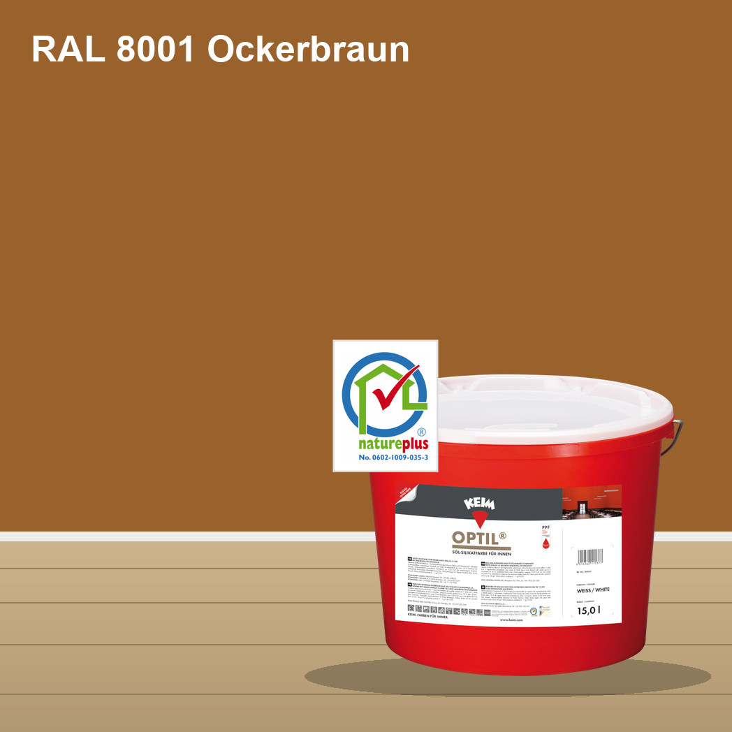 KEIM Optil Wandfarbe RAL 8001 Ockerbraun – mineralische Silikat-Innenfarbe, online kaufen bei Proma Farben