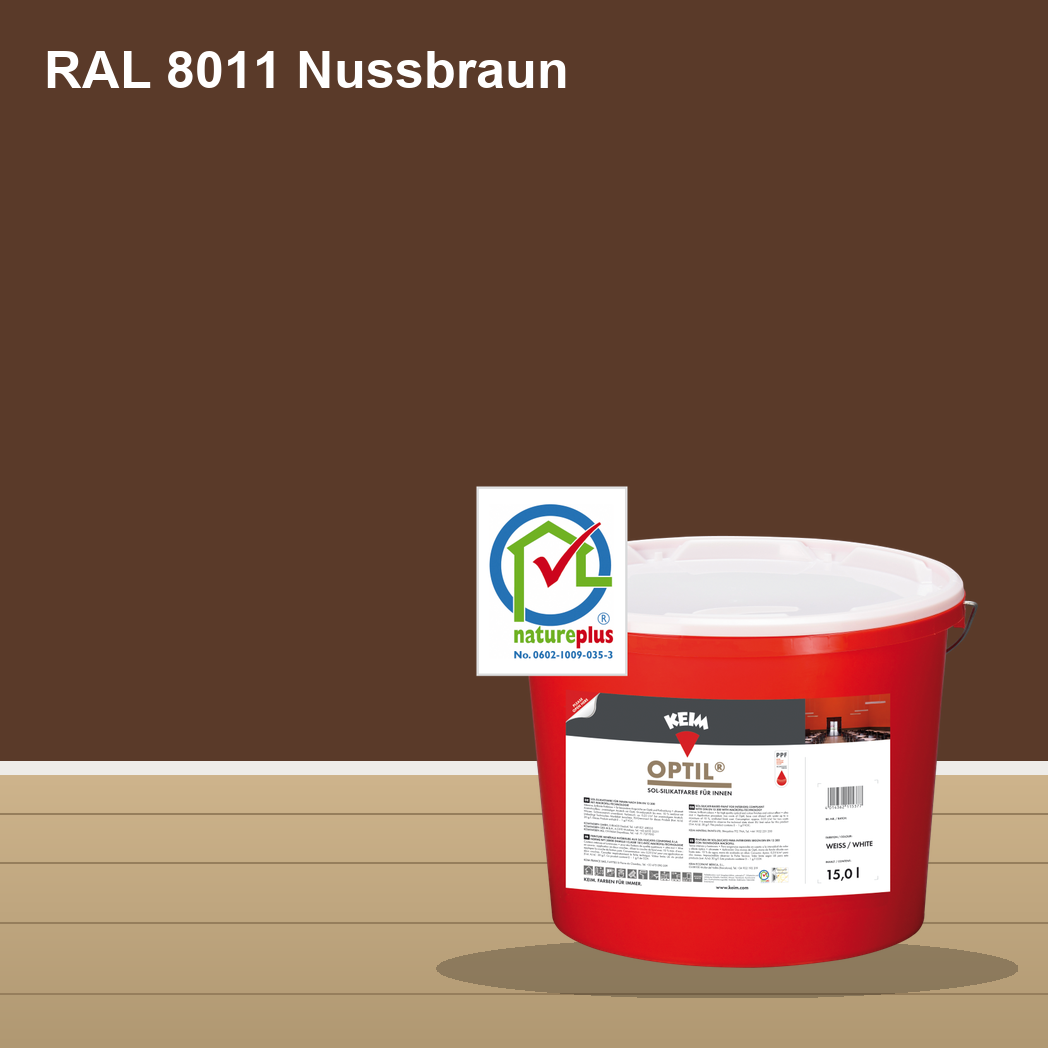 KEIM Optil Wandfarbe RAL 8011 Nussbraun – mineralische Silikat-Innenfarbe, online kaufen bei Proma Farben