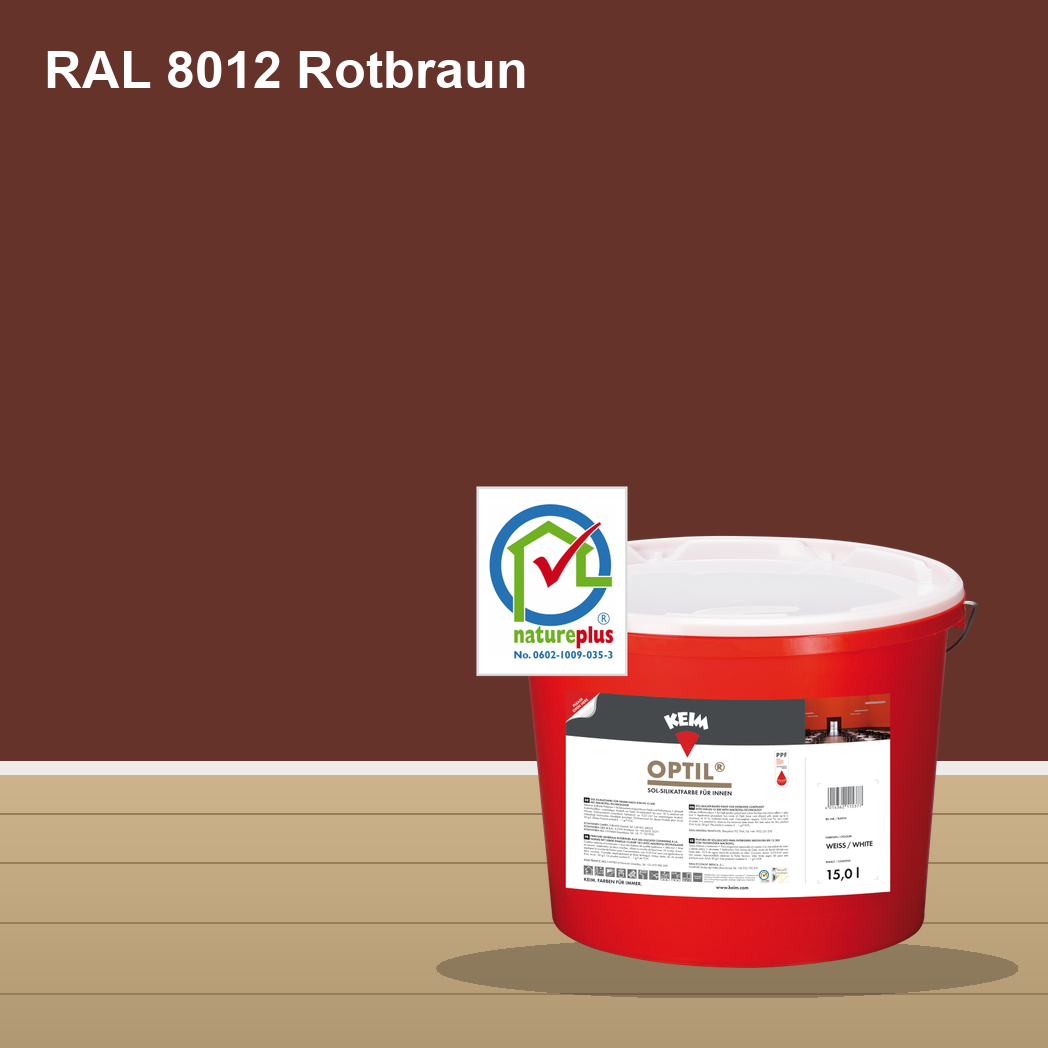 KEIM Optil Wandfarbe RAL 8012 Rotbraun – mineralische Silikat-Innenfarbe, online kaufen bei Proma Farben