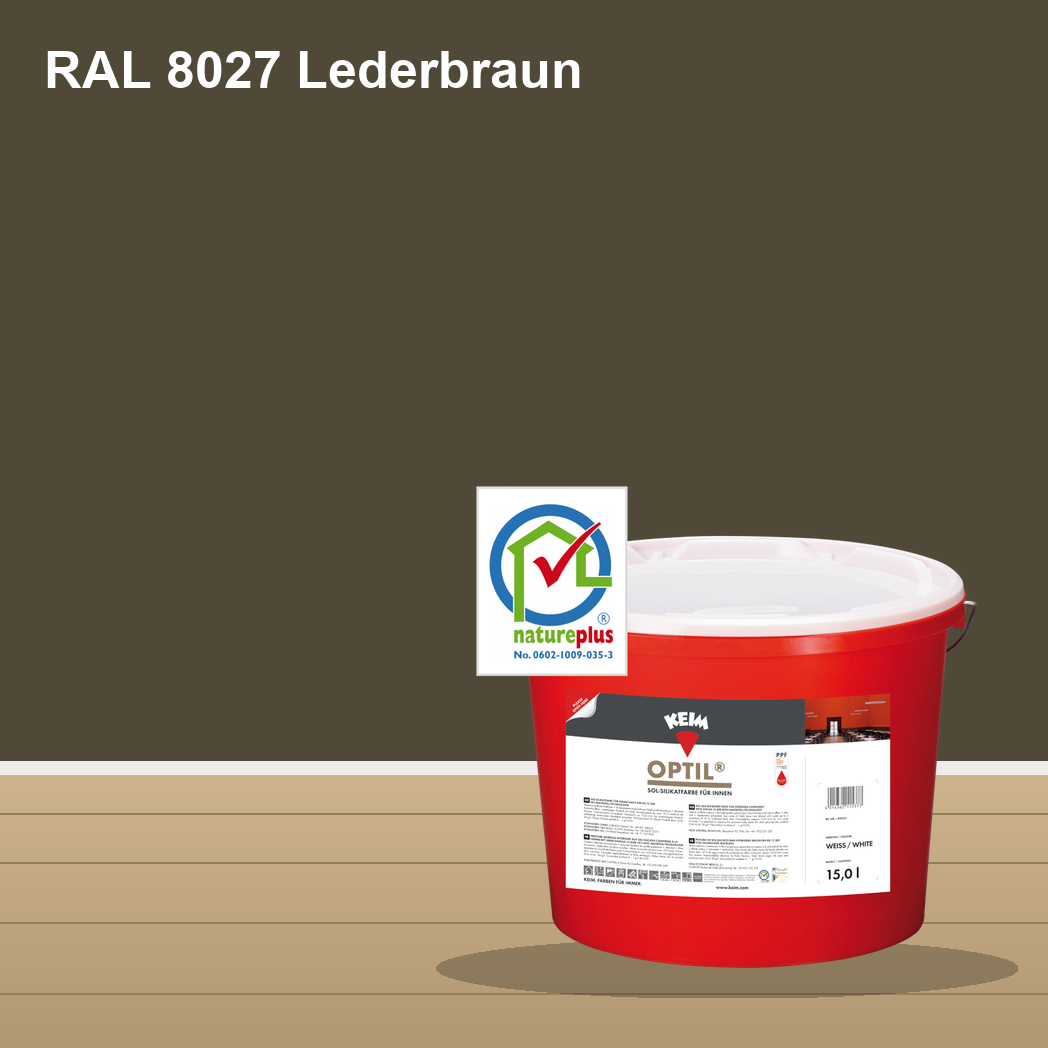 KEIM Optil Wandfarbe RAL 8027 Lederbraun – mineralische Silikat-Innenfarbe, online kaufen bei Proma Farben