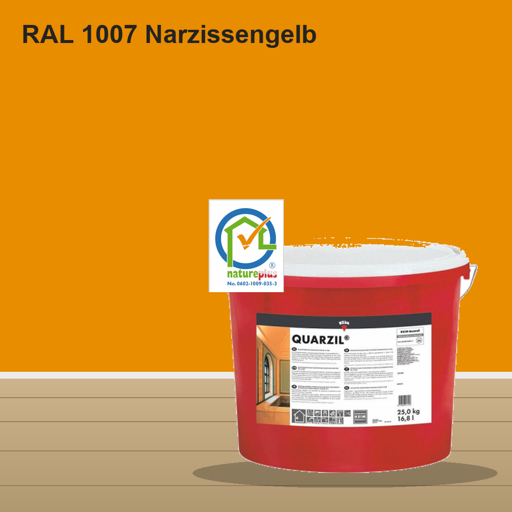 KEIM Quarzil Wandfarbe RAL 1007 Narzissengelb – mineralische Silikat-Innenfarbe, online kaufen bei Proma Farben