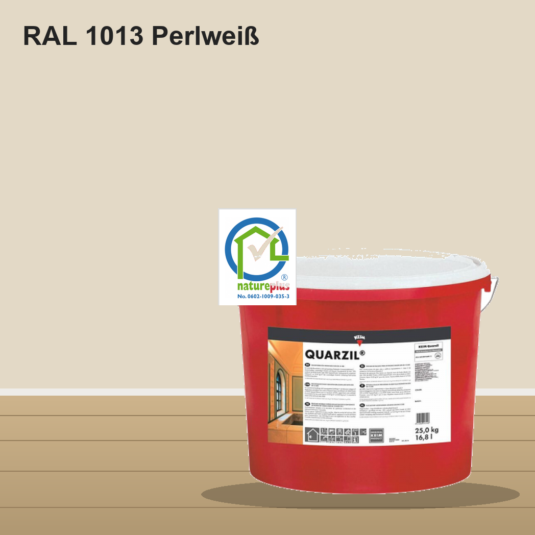 KEIM Quarzil Wandfarbe RAL 1013 Perlweiß – mineralische Silikat-Innenfarbe, online kaufen bei Proma Farben