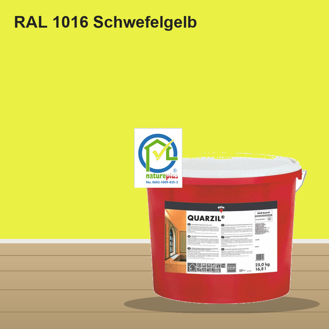 KEIM Quarzil Wandfarbe RAL 1016 Schwefelgelb – mineralische Silikat-Innenfarbe, online kaufen bei Proma Farben