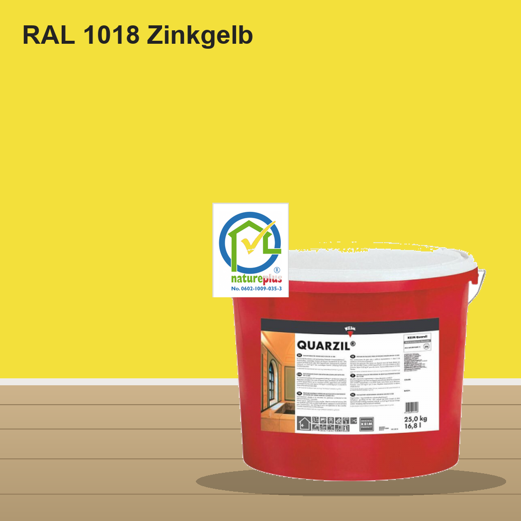 KEIM Quarzil Wandfarbe RAL 1018 Zinkgelb – mineralische Silikat-Innenfarbe, online kaufen bei Proma Farben
