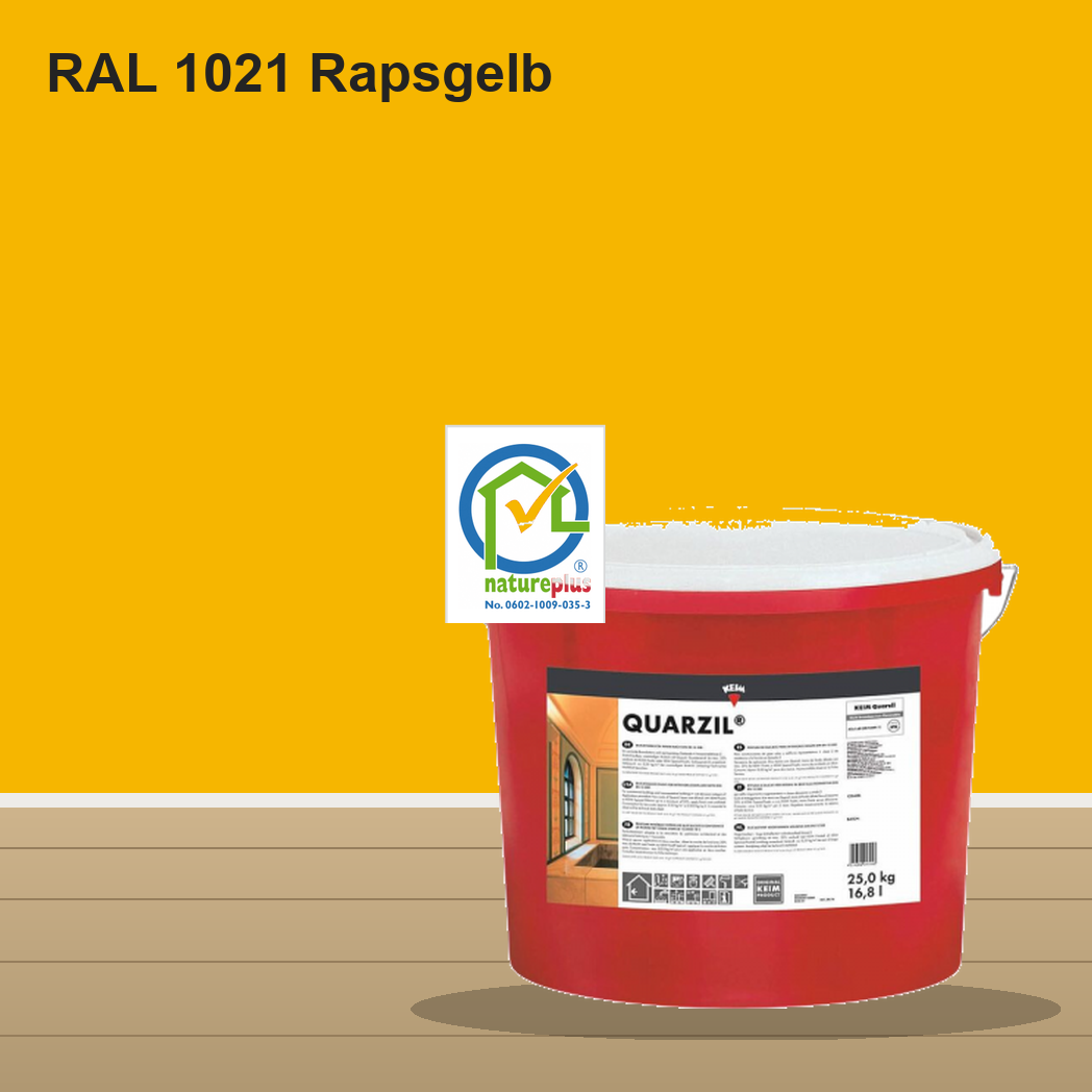 KEIM Quarzil Wandfarbe RAL 1021 Rapsgelb – mineralische Silikat-Innenfarbe, online kaufen bei Proma Farben