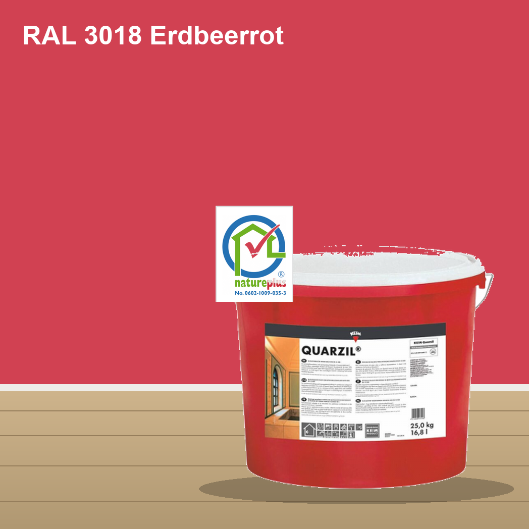 KEIM Quarzil Wandfarbe RAL 3018 Erdbeerrot – mineralische Silikat-Innenfarbe, online kaufen bei Proma Farben
