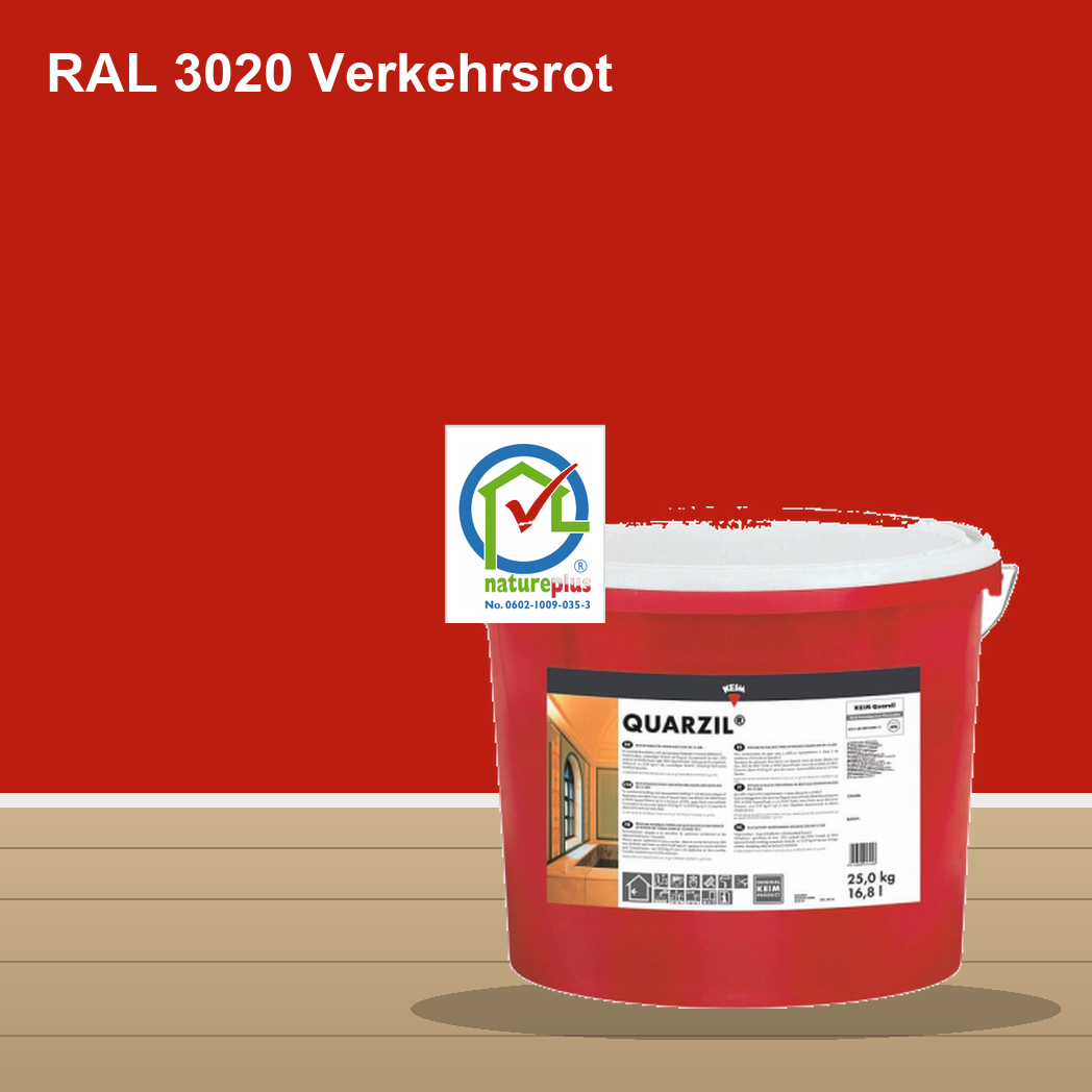 KEIM Quarzil Wandfarbe RAL 3020 Verkehrsrot – mineralische Silikat-Innenfarbe, online kaufen bei Proma Farben