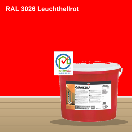 KEIM Quarzil Wandfarbe RAL 3026 Leuchthellrot – mineralische Silikat-Innenfarbe, online kaufen bei Proma Farben