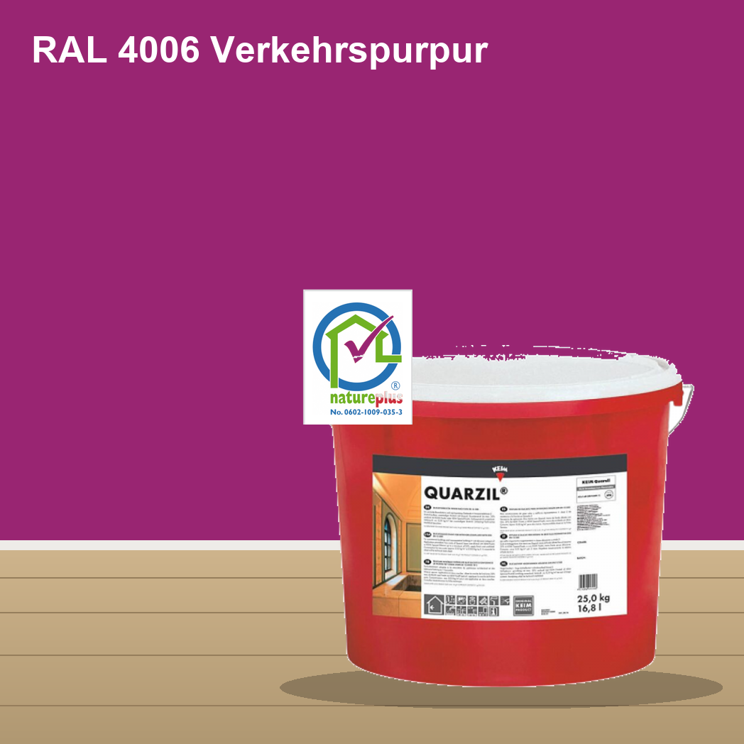 KEIM Quarzil Wandfarbe RAL 4006 Verkehrspurpur – mineralische Silikat-Innenfarbe, online kaufen bei Proma Farben