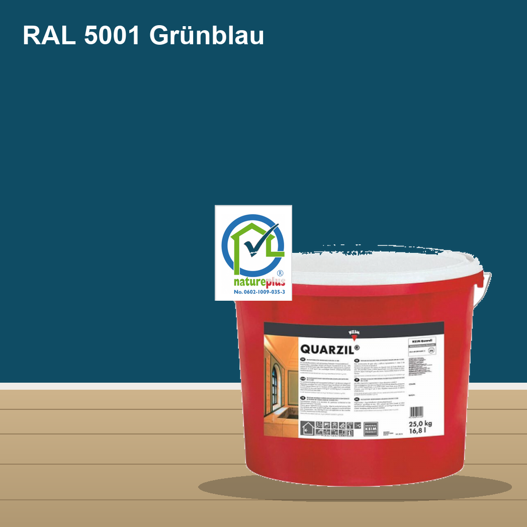 KEIM Quarzil Wandfarbe RAL 5001 Grünblau – mineralische Silikat-Innenfarbe, online kaufen bei Proma Farben