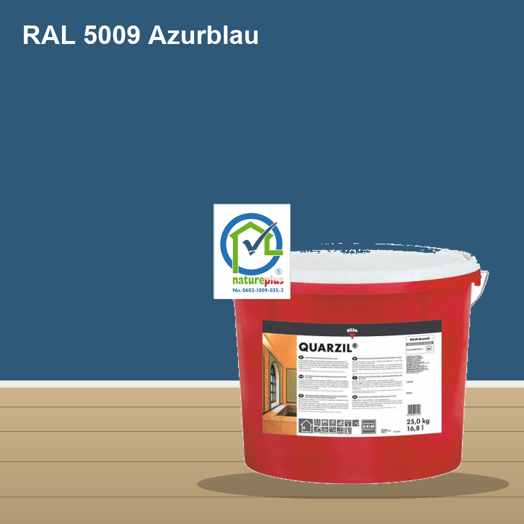 KEIM Quarzil Wandfarbe RAL 5009 Azurblau – mineralische Silikat-Innenfarbe, online kaufen bei Proma Farben