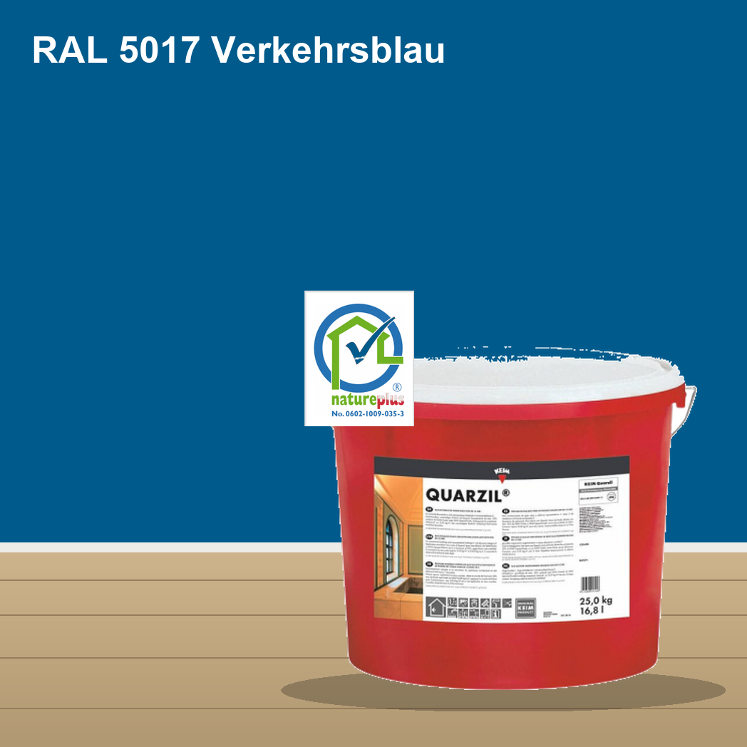 KEIM Quarzil Wandfarbe RAL 5017 Verkehrsblau – mineralische Silikat-Innenfarbe, online kaufen bei Proma Farben