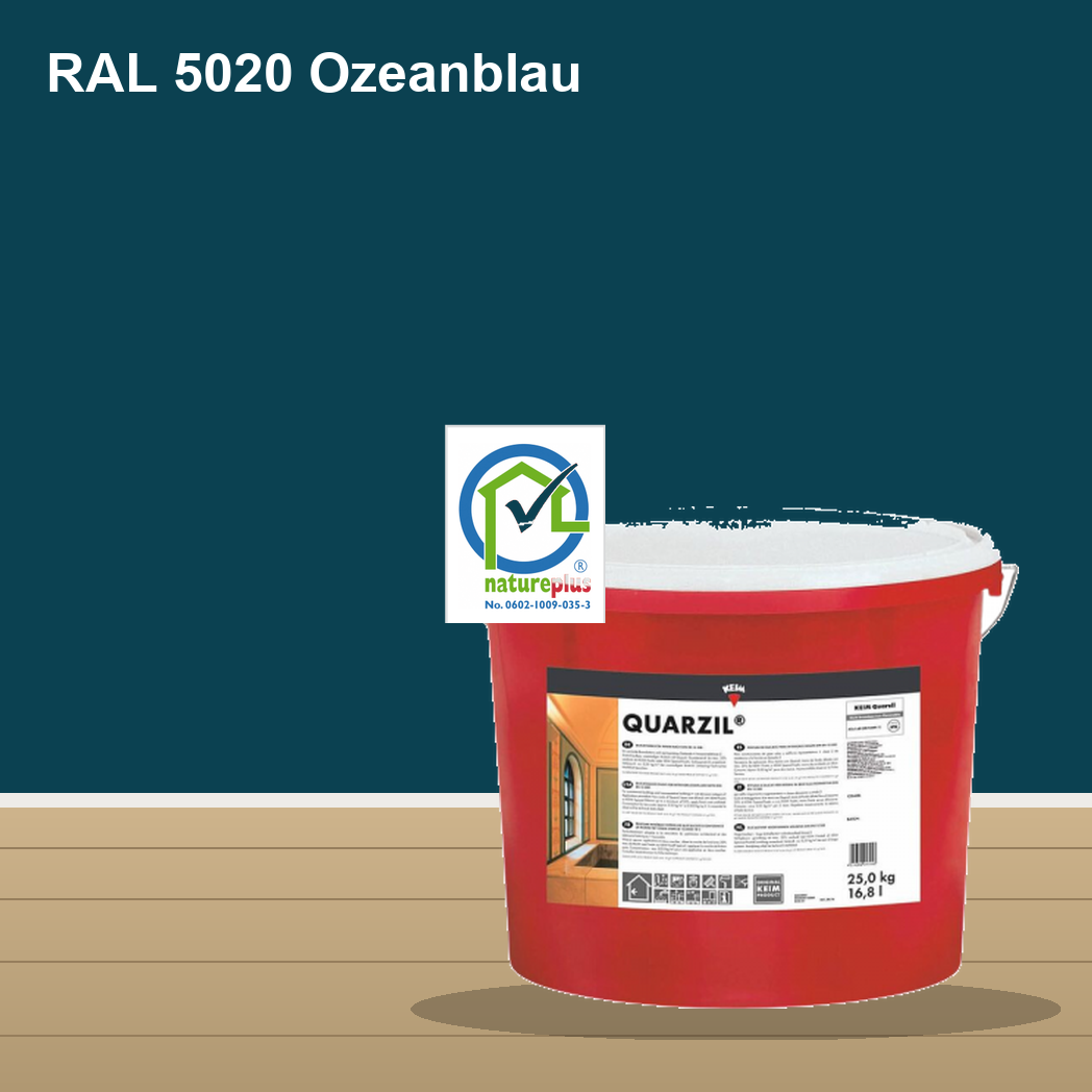 KEIM Quarzil Wandfarbe RAL 5020 Ozeanblau – mineralische Silikat-Innenfarbe, online kaufen bei Proma Farben