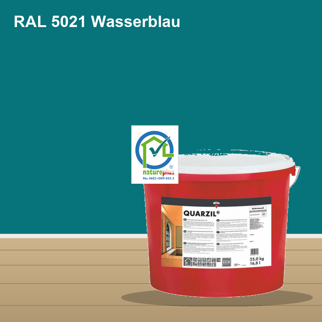KEIM Quarzil Wandfarbe RAL 5021 Wasserblau – mineralische Silikat-Innenfarbe, online kaufen bei Proma Farben