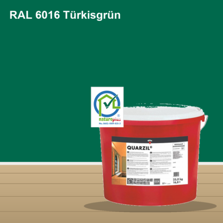KEIM Quarzil Wandfarbe RAL 6016 Türkisgrün – mineralische Silikat-Innenfarbe, online kaufen bei Proma Farben