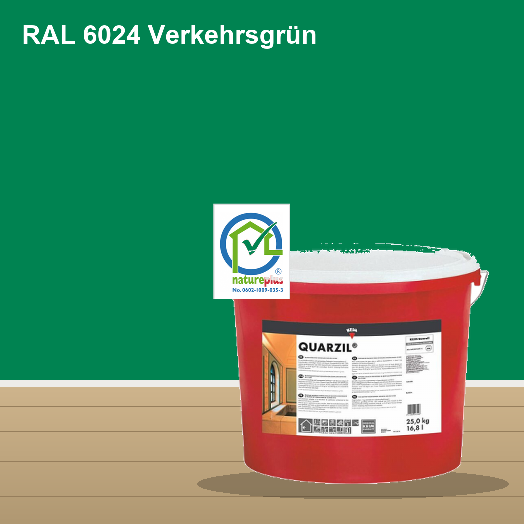 KEIM Quarzil Wandfarbe RAL 6024 Verkehrsgrün – mineralische Silikat-Innenfarbe, online kaufen bei Proma Farben