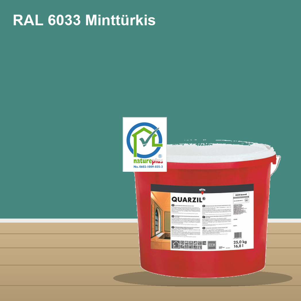 KEIM Quarzil Wandfarbe RAL 6033 Minttürkis – mineralische Silikat-Innenfarbe, online kaufen bei Proma Farben