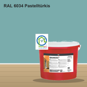 KEIM Quarzil Wandfarbe RAL 6034 Pastelltürkis – mineralische Silikat-Innenfarbe, online kaufen bei Proma Farben