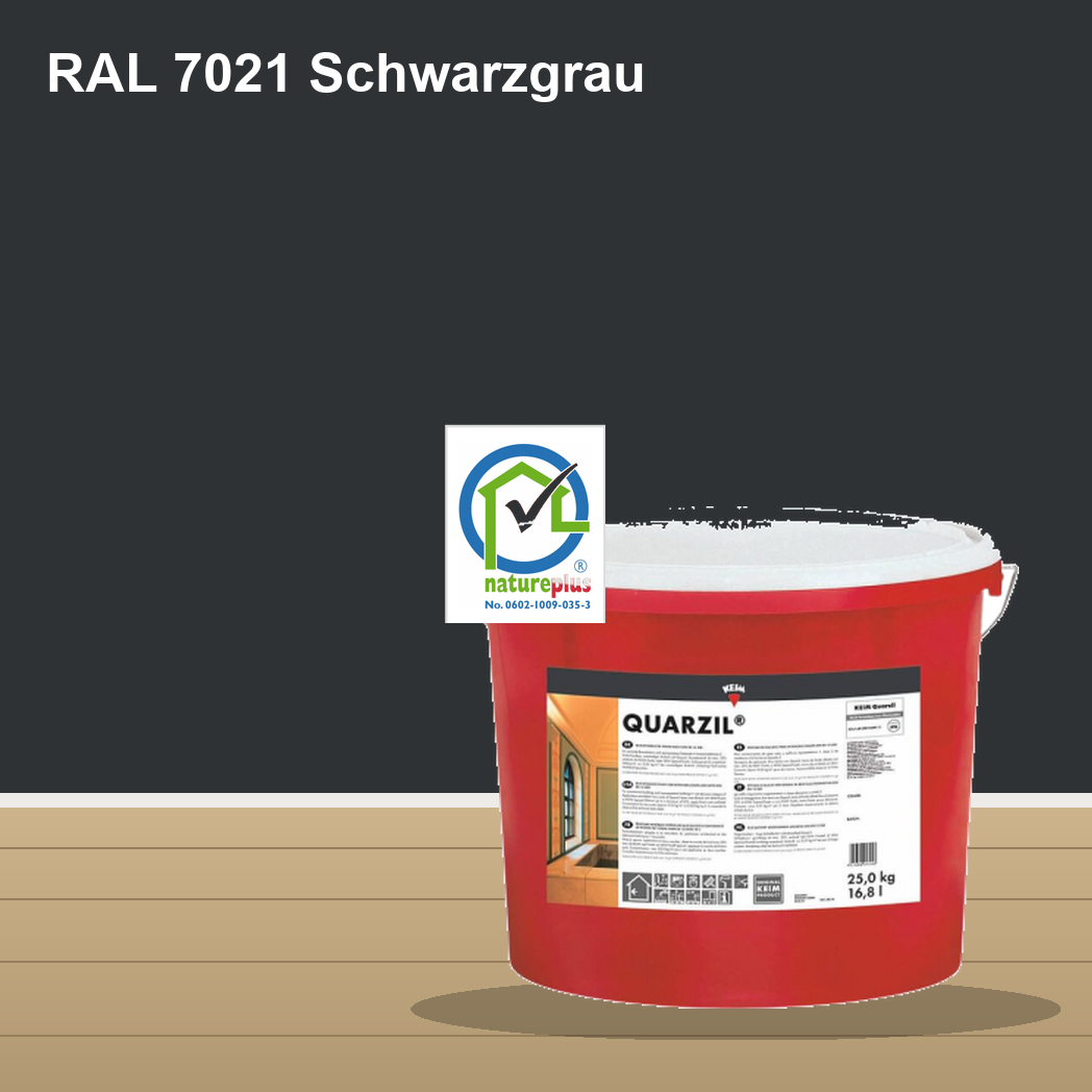 KEIM Quarzil Wandfarbe RAL 7021 Schwarzgrau – mineralische Silikat-Innenfarbe, online kaufen bei Proma Farben