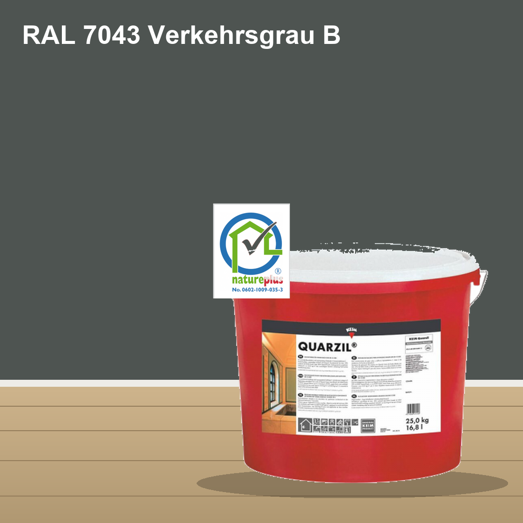 KEIM Quarzil Wandfarbe RAL 7043 Verkehrsgrau B – mineralische Silikat-Innenfarbe, online kaufen bei Proma Farben
