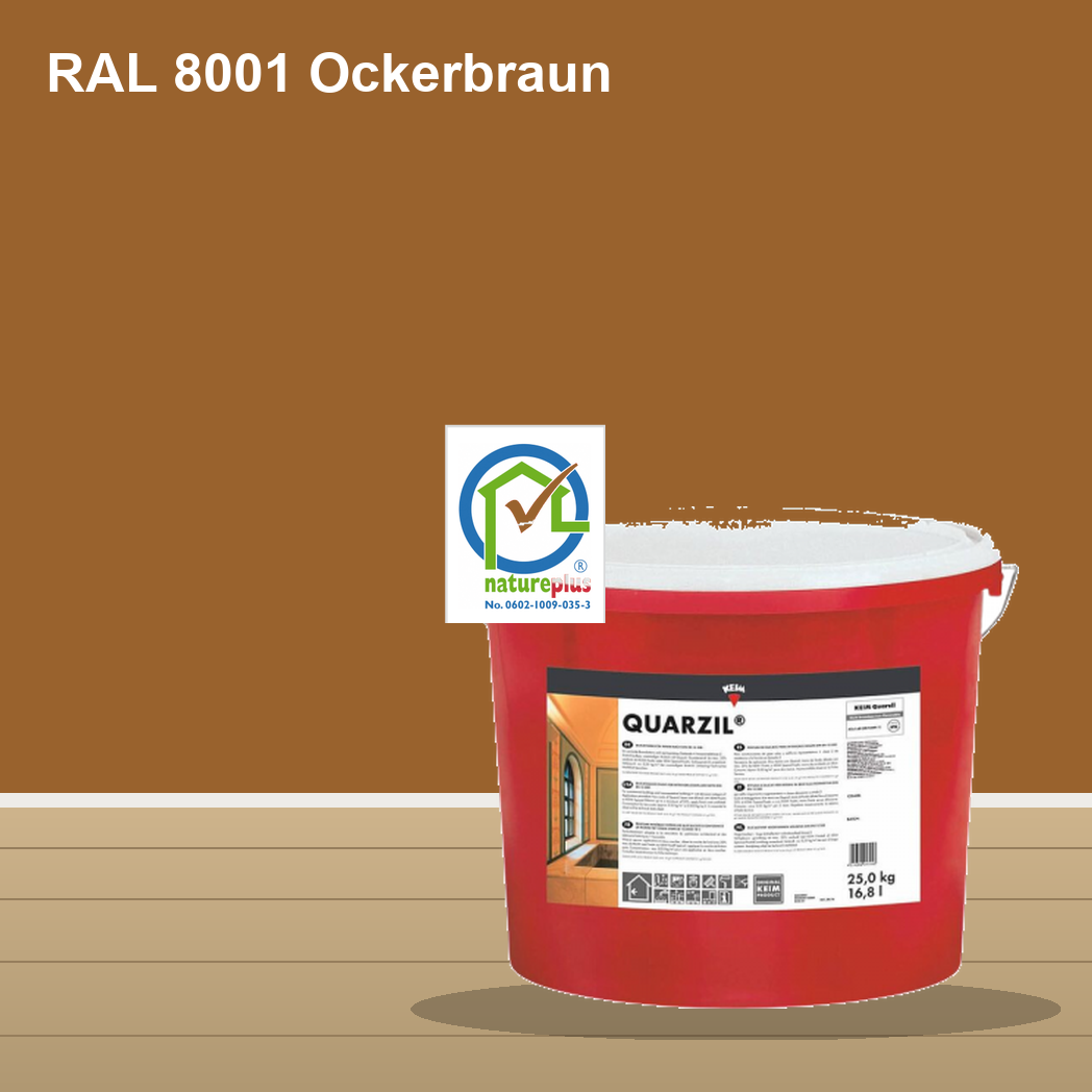 KEIM Quarzil Wandfarbe RAL 8001 Ockerbraun – mineralische Silikat-Innenfarbe, online kaufen bei Proma Farben