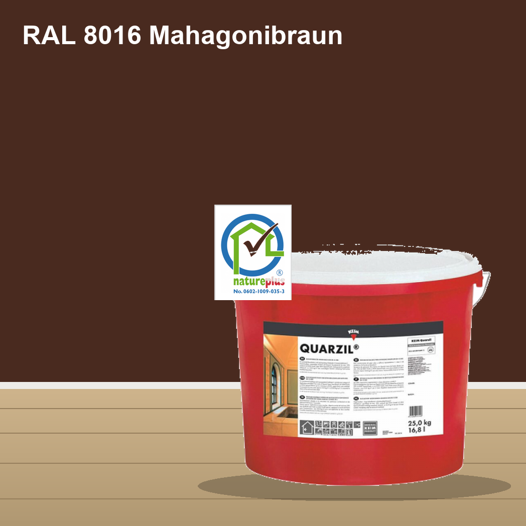 KEIM Quarzil Wandfarbe RAL 8016 Mahagonibraun – mineralische Silikat-Innenfarbe, online kaufen bei Proma Farben