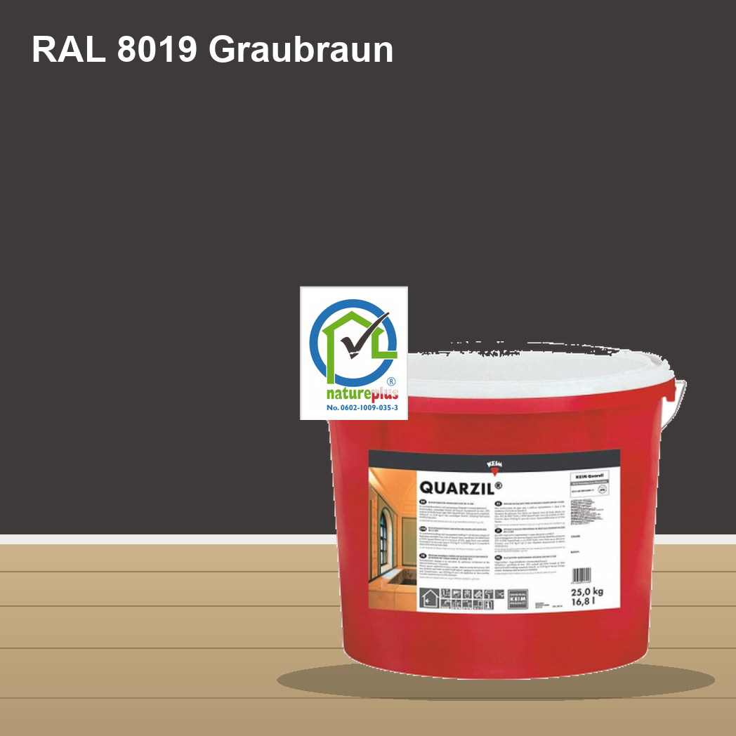KEIM Quarzil Wandfarbe RAL 8019 Graubraun – mineralische Silikat-Innenfarbe, online kaufen bei Proma Farben