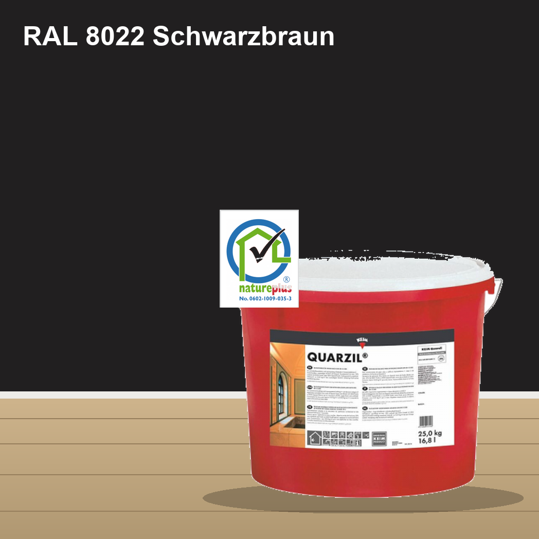 KEIM Quarzil Wandfarbe RAL 8022 Schwarzbraun – mineralische Silikat-Innenfarbe, online kaufen bei Proma Farben