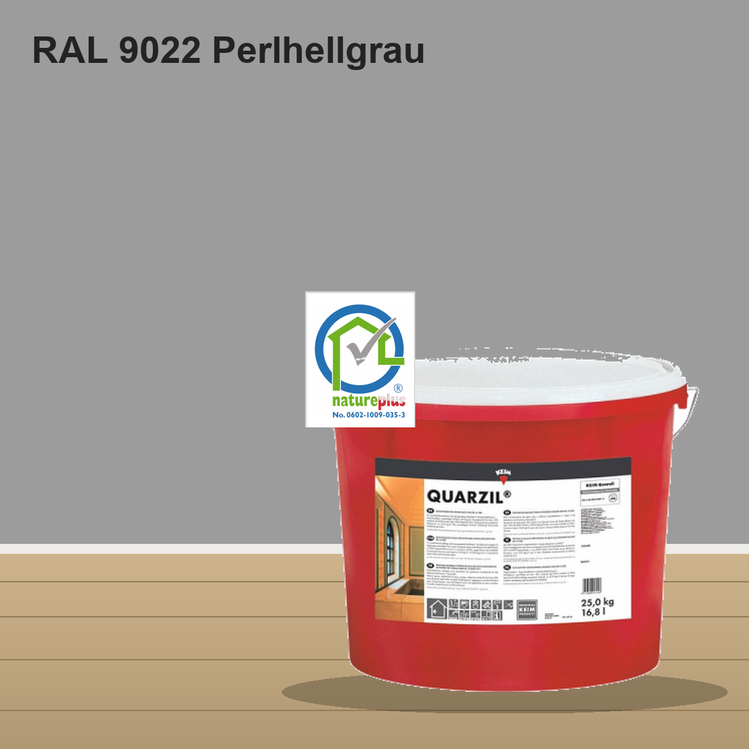 KEIM Quarzil Wandfarbe RAL 9022 Perlhellgrau – mineralische Silikat-Innenfarbe, online kaufen bei Proma Farben