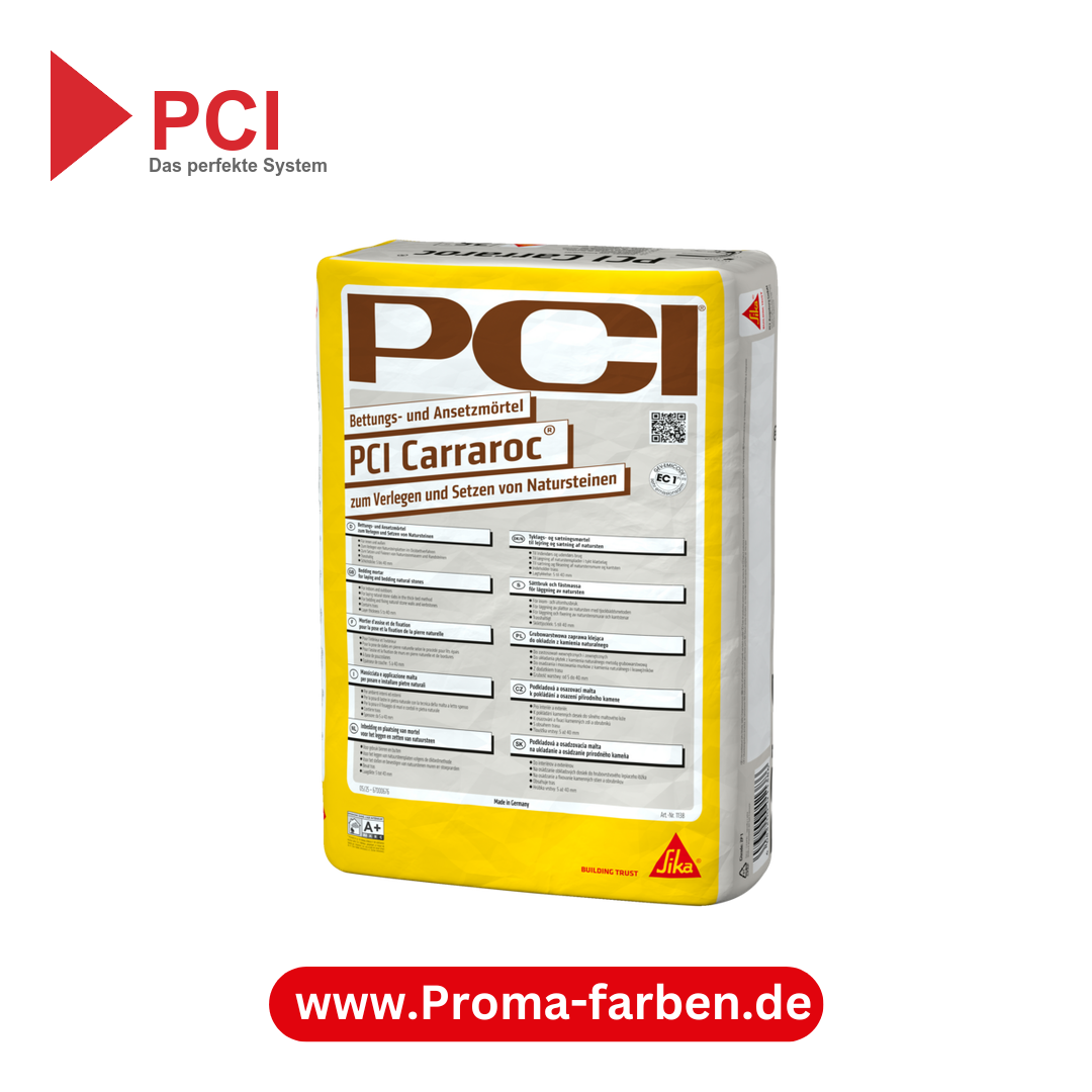 PCI Carraroc Bettungs- und Ansetzmörtel für Naturstein - 25 Kg