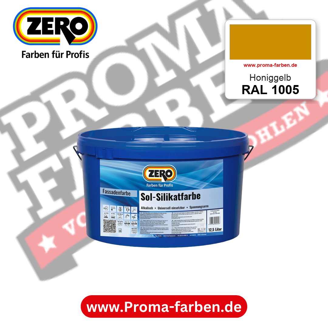 ZERO Sol-Silikatfarbe RAL 1005 Honiggelb 12,5 Liter