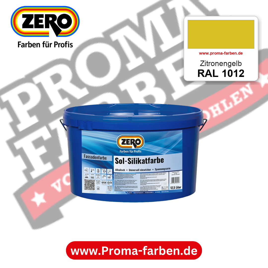 ZERO Sol-Silikatfarbe RAL 1012 Zitronengelb 12,5 Liter
