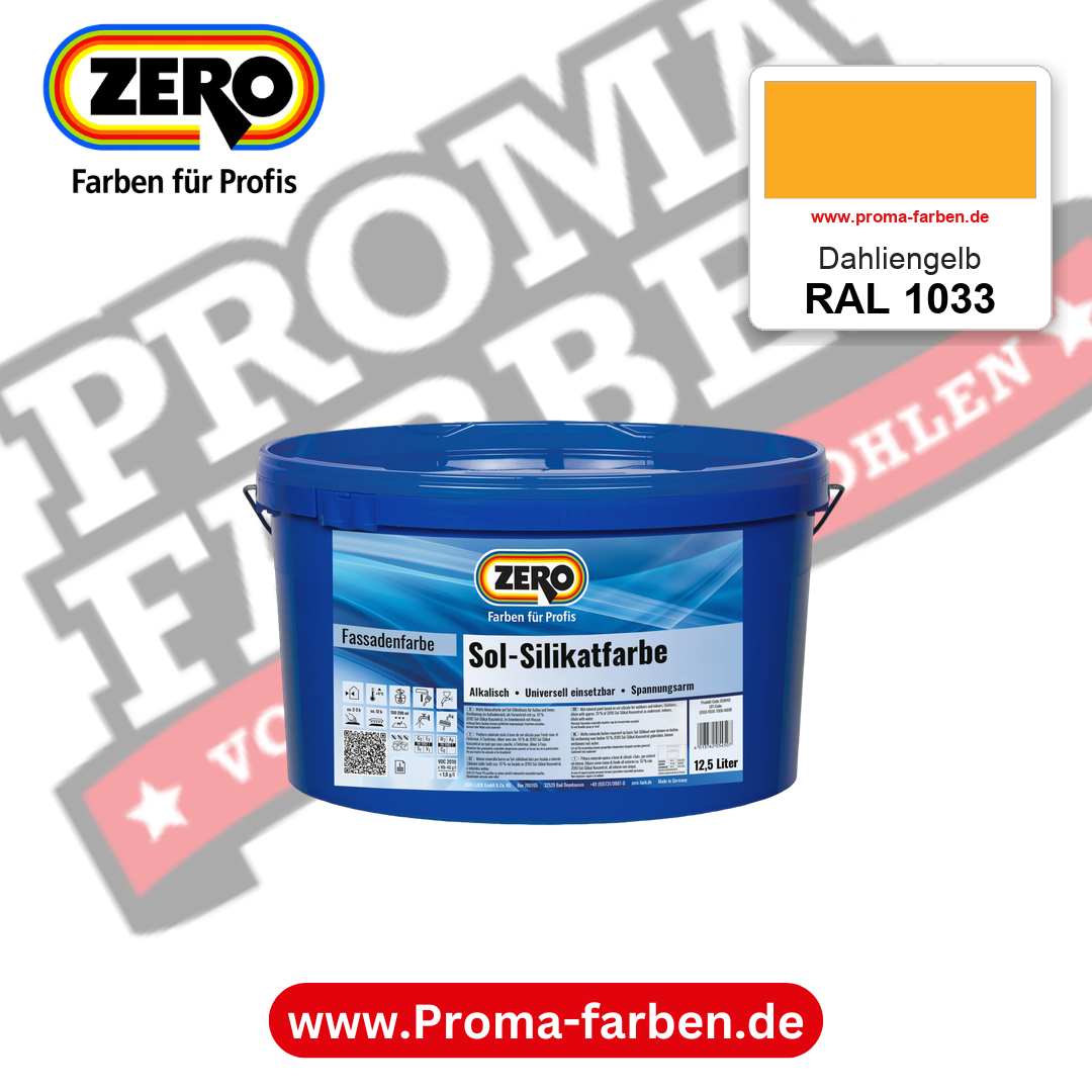 ZERO Sol-Silikatfarbe RAL 1033 Dahliengelb 12,5 Liter