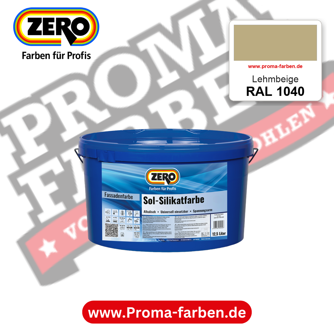 ZERO Sol-Silikatfarbe RAL 1040 Lehmbeige 12,5 Liter