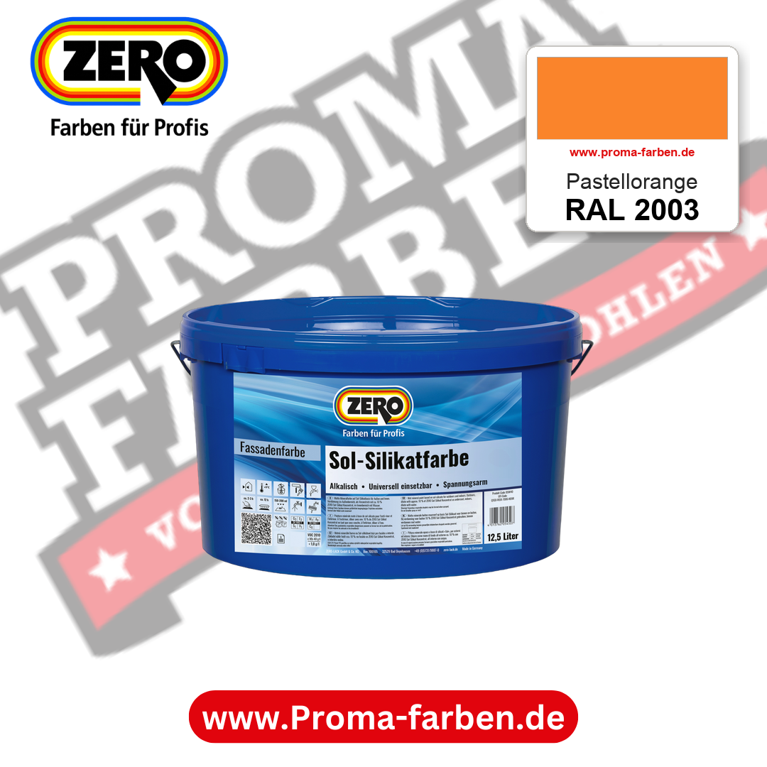 ZERO Sol-Silikatfarbe RAL 2003 Pastellorange 12,5 Liter