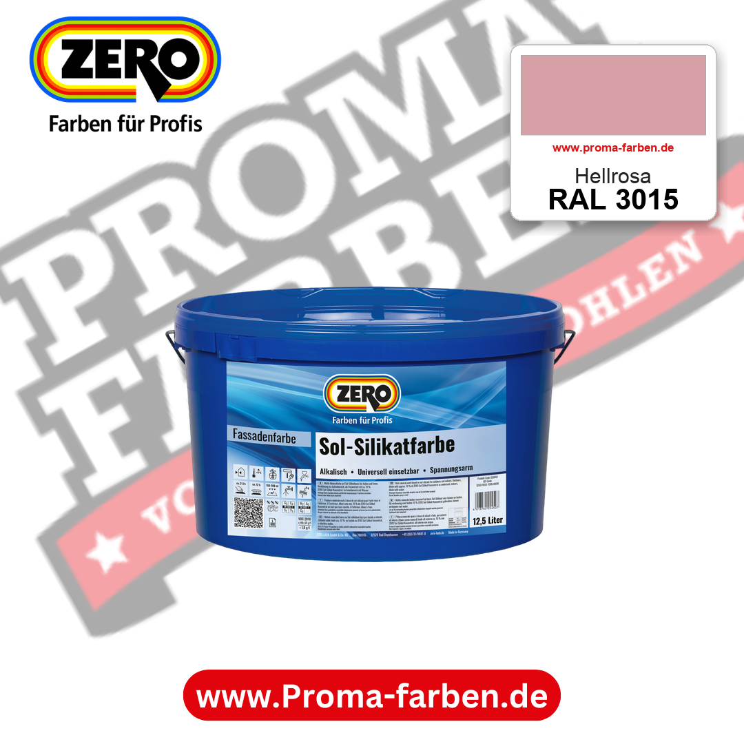 ZERO Sol-Silikatfarbe RAL 3015 Hellrosa 12,5 Liter